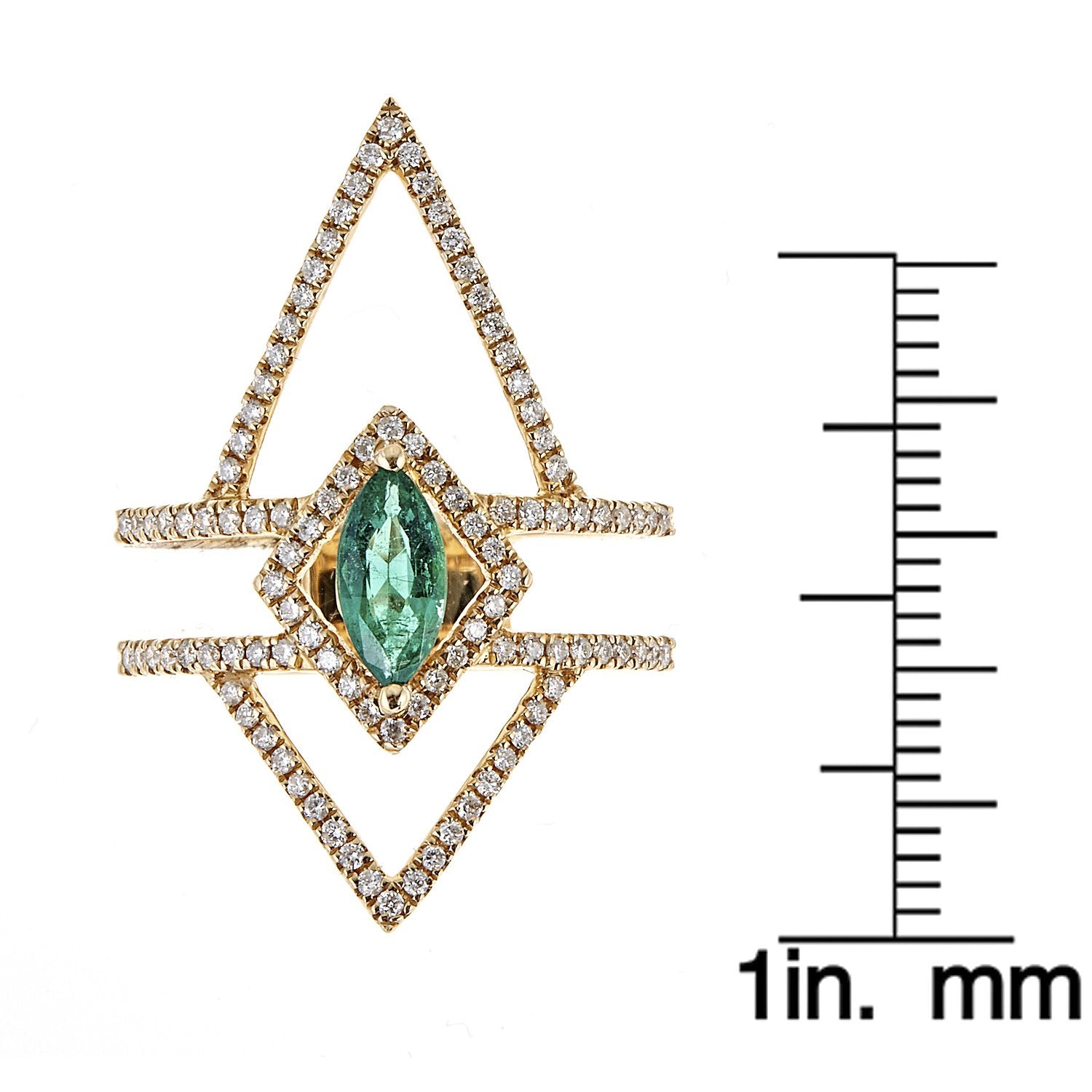 18k Yellow Gold  Emerald And Diamond Ring by Anika and August 4