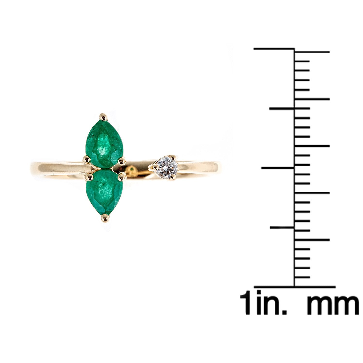 18K Yellow Gold Emerald and Diamond Ring by Anika and August 4