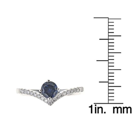 18K White Gold Blue Sapphire And Diamond Ring by Anika and August 4