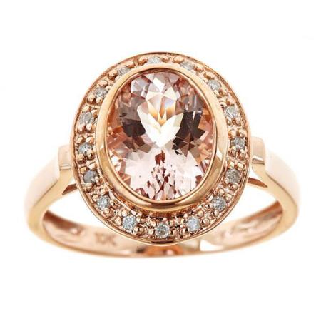10k Rose Gold Morganite/ 1/10ct TDW Diamond Ring (G-H, I1-I2) By Anika and August 1